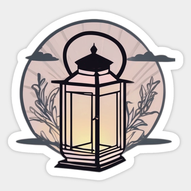 Lantern Pastel shades Shadow Silhouette Anime Style Collection No. 405 Sticker by cornelliusy